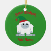 prettige feestdagen! Kerstmis Yeti Keramisch Ornament (Voorkant)
