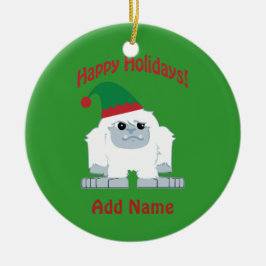prettige feestdagen! Kerstmis Yeti Keramisch Ornament