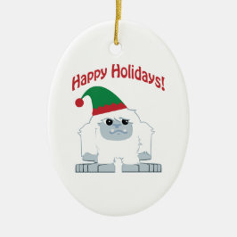 prettige feestdagen! Kerstmis Yeti Keramisch Ornament