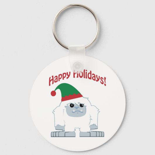 prettige feestdagen! Kerstmis Yeti Sleutelhanger (Voorkant)