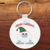 prettige feestdagen! Kerstmis Yeti Sleutelhanger (Voorkant)