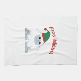 prettige feestdagen! Kerstmis Yeti Theedoek