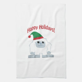 prettige feestdagen! Kerstmis Yeti Theedoek
