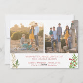 Prettige feestdagen Kerstmismodern rood script 3 F Feestdagenkaart (Achterkant)