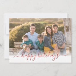 Prettige feestdagen Kerstmismodern rood script 3 F Feestdagenkaart