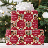 Prettige feestdagen Kerstmissneeuwvlok Foto Deep R Cadeaupapier