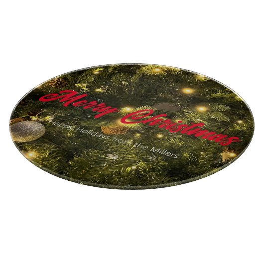 Prettige feestdagen Kerstornamenten snijplank (Hoek)