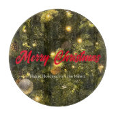 Prettige feestdagen Kerstornamenten snijplank (Voorkant)