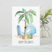 Prettige feestdagen Kerstpalmboom Feestdagenkaart (Staand voorkant)