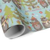 prettige feestdagen kerstpapier voor Beren Cadeaupapier (Rol Hoek)