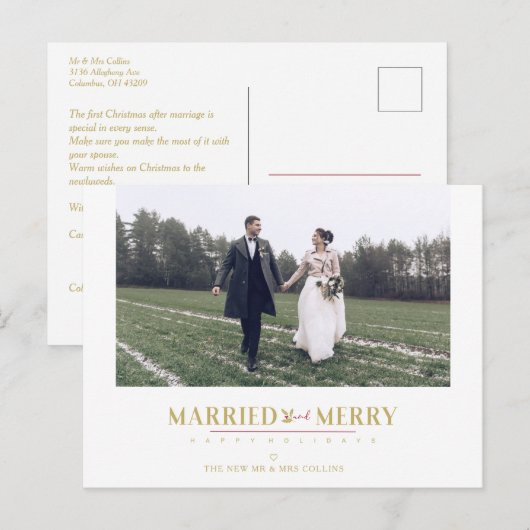 prettige feestdagen kerstPassen getrouwd Aangepast Briefkaart (Voorkant / Achterkant)