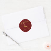 prettige feestdagen kerstrenrendierster Glitter Ronde Sticker (Envelop)