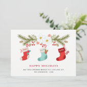 prettige feestdagen kerstresten 3 Familienamen Feestdagenkaart (Staand voorkant)