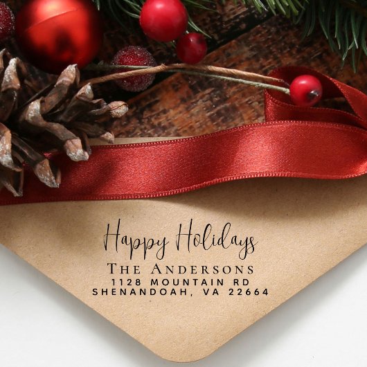 Prettige feestdagen Kerstretouradres Zelfinktende Stempel