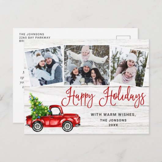 prettige feestdagen Kerstrode vrachtwagen Rustige  (Voorkant / Achterkant)