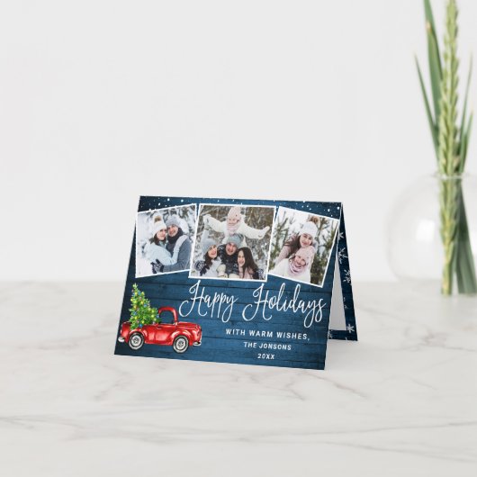 prettige feestdagen kerstrood Boerderij Truck 3 Fo (Voorkant)