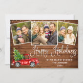 prettige feestdagen kerstrood Boerderij Truck 3 Fo Feestdagenkaart (Voorkant)