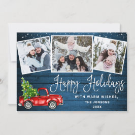 prettige feestdagen kerstrood Boerderij Truck 3 Fo Feestdagenkaart