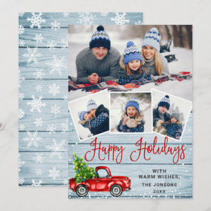 prettige feestdagen kerstrood Boerderij Truck 4 Fo Feestdagenkaart