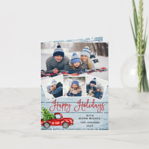 prettige feestdagen kerstrood Boerderij Truck 4 Fo Kaart