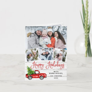 prettige feestdagen kerstrood Boerderij Truck 4 Fo Kaart