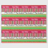 prettige feestdagen kerstrood groenboek cadeaupapier (Vlak)