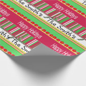 prettige feestdagen kerstrood groenboek cadeaupapier (Hoek)