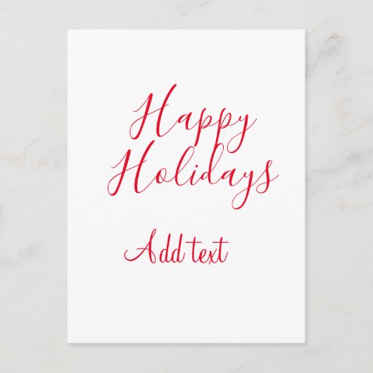 Prettige feestdagen Kerstrood kalligrafie simpel m Briefkaart (Voorkant)