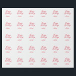 Prettige feestdagen Kerstrood kalligrafie simpel m Cadeaupapier<br><div class="desc">ontwerp</div>