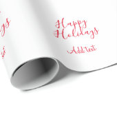 Prettige feestdagen Kerstrood kalligrafie simpel m Cadeaupapier (Rol Hoek)