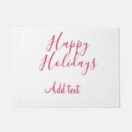 Prettige feestdagen Kerstrood kalligrafie simpel m Deurmat