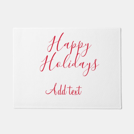 Prettige feestdagen Kerstrood kalligrafie simpel m Deurmat (Voorkant)