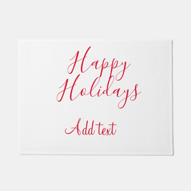 Prettige feestdagen Kerstrood kalligrafie simpel m Deurmat (Voorkant)