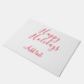 Prettige feestdagen Kerstrood kalligrafie simpel m Deurmat (Schuin)