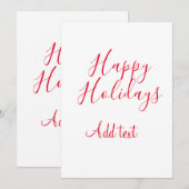 Prettige feestdagen Kerstrood kalligrafie simpel m Feestdagenkaart (Voorkant / Achterkant)