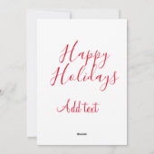 Prettige feestdagen Kerstrood kalligrafie simpel m Feestdagenkaart (Achterkant)