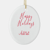 Prettige feestdagen Kerstrood kalligrafie simpel m Keramisch Ornament (Rechts)