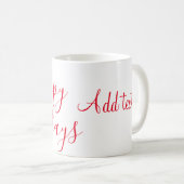 Prettige feestdagen Kerstrood kalligrafie simpel m Koffiemok (Voorkant rechts)