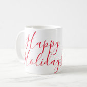 Prettige feestdagen Kerstrood kalligrafie simpel m Koffiemok (Voorkant links)