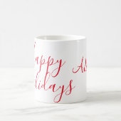 Prettige feestdagen Kerstrood kalligrafie simpel m Koffiemok (Center)