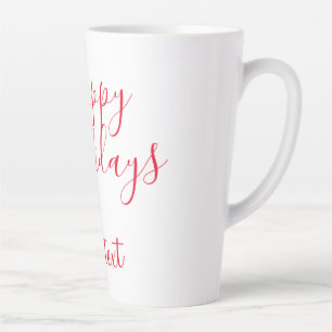 Prettige feestdagen Kerstrood kalligrafie simpel m Latte Mok