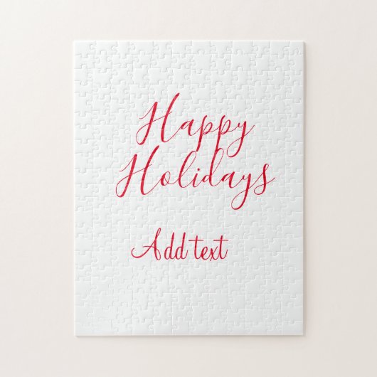 Prettige feestdagen Kerstrood kalligrafie simpel m Legpuzzel (Verticaal)