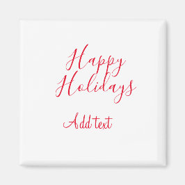 Prettige feestdagen Kerstrood kalligrafie simpel m Magneet