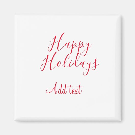 Prettige feestdagen Kerstrood kalligrafie simpel m Magneet (Voorkant)