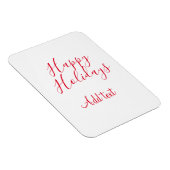 Prettige feestdagen Kerstrood kalligrafie simpel m Magneet (Rechterzijde)