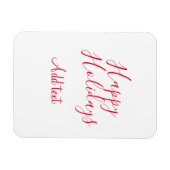 Prettige feestdagen Kerstrood kalligrafie simpel m Magneet (Horizontaal)