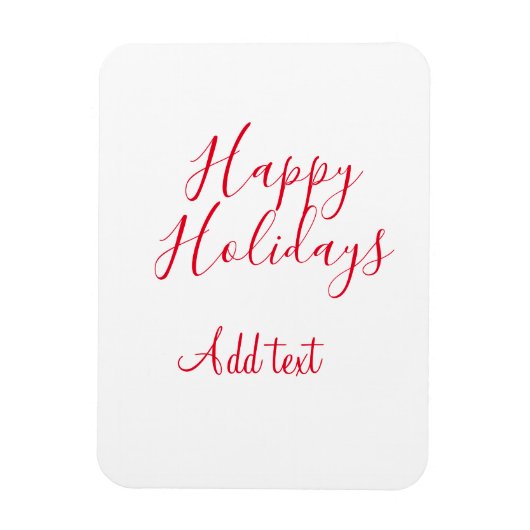 Prettige feestdagen Kerstrood kalligrafie simpel m Magneet (Verticaal)