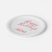 Prettige feestdagen Kerstrood kalligrafie simpel m Papieren Bordje (Gekanteld)