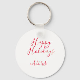 Prettige feestdagen Kerstrood kalligrafie simpel m Sleutelhanger