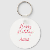 Prettige feestdagen Kerstrood kalligrafie simpel m Sleutelhanger (Achterkant)